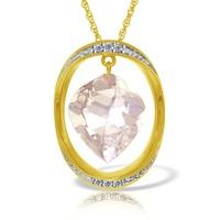 White Topaz and Diamond Pendant Necklace 12.8ct in 9ct Gold