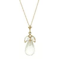 white topaz briolette pendant necklace 72ctw in 9ct gold