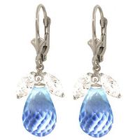 white topaz and blue topaz drop earrings 144ctw in 9ct white gold