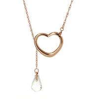 white topaz briolette pendant necklace 225ct in 9ct rose gold