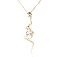 White Topaz and Diamond Serpent Pendant Necklace 2.25ct in 9ct Gold