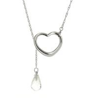 white topaz briolette pendant necklace 225ct in 9ct white gold