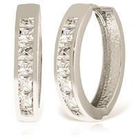 white topaz huggie earrings 185ct in 9ct white gold