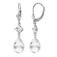 white topaz briolette drop earrings 110ctw in 9ct white gold