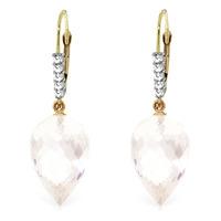 White Topaz and Diamond Drop Earrings 24.5ctw in 9ct Gold