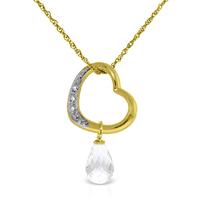 White Topaz and Diamond Pendant Necklace 2.25ct in 9ct Gold