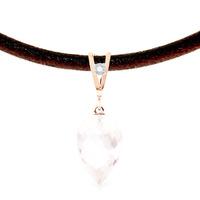 white topaz and diamond leather pendant necklace 1225ct in 9ct rose go ...