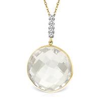 White Topaz and Diamond Pendant Necklace 18.0ct in 9ct Gold