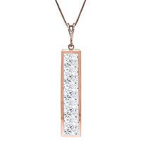 white topaz channel set pendant necklace 225ctw in 9ct rose gold