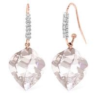 white topaz and diamond drop earrings 256ctw in 9ct rose gold