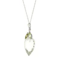 white topaz and peridot pendant necklace 1275ctw in 9ct white gold