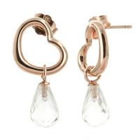 White Topaz Stud Earrings 4.5ctw in 9ct Rose Gold