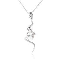 white topaz and diamond serpent pendant necklace 225ct in 9ct white go ...