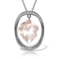 White Topaz and Diamond Pendant Necklace 12.8ct in 9ct White Gold