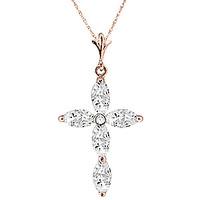 white topaz and diamond vatican cross pendant necklace 108ctw in 9ct r ...