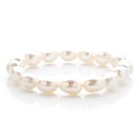 White Freshwater Pearl Expandable Bracelet BRW70156FW