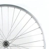 Wilkinson Rear Wheel 36 Hole Single Wall MTB Rim, V-Brake, Quick Release Screw On Hub, Silver Spokes - 26 x 1.75 Inches, Silver