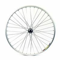 Wilkinson Front Wheel 36 Hole Double Wall MTB Rim, V-Brake, Quick Release Hub, Silver Spokes - 26 x 1.75 Inches, Silver