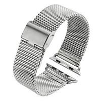 wide mesh metal watch chain with connector for apple watch 42mm