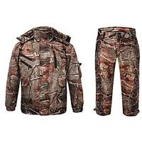 Winter Fleece Jacket With Fleece Trousers Camouflage Hunting Wader Waterproof Camo Hunting Clothing Suits