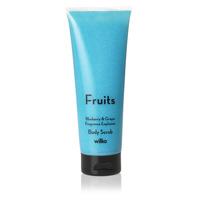 wilko fruits body scrub 250ml blueberry and grape