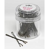 Wilko Hair Grips Brown Medium 50pk