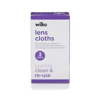 Wilko Glasses Wipe 3pk