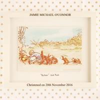 winnie the pooh print with engraved frame christening