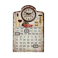 Wine Lover?s Wall Clock & Perpetual Calendar, Metal