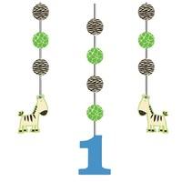Wild At One Zebra Hanging Cutouts Decorations