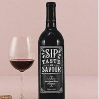 Wine Label with Chalkboard Print Design