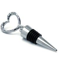 Wine Stopper Favour Silver Heart Shaped
