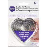 Wilton 6-Piece Hearts Nesting Fondant Double Sided Cut Out Cutter Set 350966