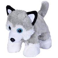 wild republic 18cm hugems dog husky plush toy grey
