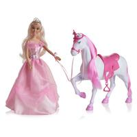 Wilko Princess Doll and Horse Pink