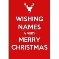 wishing you a very merry christmas keep calm christmas card
