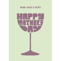 wine glass personalised mothers day card