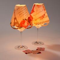 wine glass romantic lampshades 4 pack