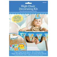 wild at one boy party high chair decoration kit