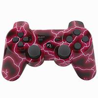 Wireless Joystick Bluetooth DualShock3 Sixaxis Rechargeable Controller gamepad for Sony PS3 (Red lightning)