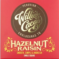 Willie\'s Hazelnut Raisin dark chocolate bar