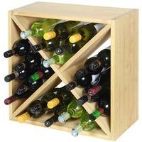 wine cellar cube natural pine 300mm 24 bottle