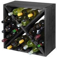 wine cellar cube black ash 300mm 24 bottle