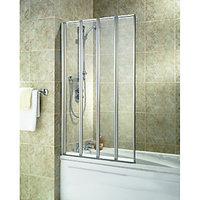 Wickes Four Fold Bath Screen Silver Effect Frame