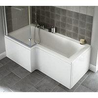 Wickes Asuni Square Shower Bath End Panel White 860mm