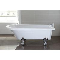 wickes decadent single ended roll top bath white 1700mm