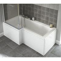 Wickes Asuni Shower Bath Left Hand White 1700mm