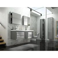 Wickes Novellara Wall Hung Unit with Basin Gloss Grey 600mm