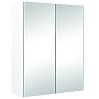 wickes bathroom semi frameless double mirror cabinet white 500mm