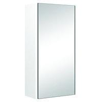 Wickes Bathroom Semi-frameless Single Mirror Cabinet White 310mm